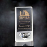 17.5cm (7 pulgadas) de cristal de vidrio esmerilado Premio de diamante con logotipo personalizado grabado
