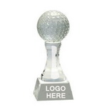 3d golf player laser etched crystal paper weight