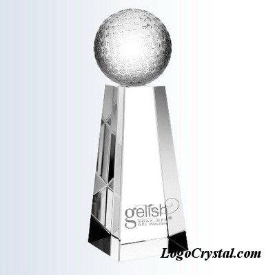 trapeziform crystal golf awards