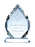 Premios de reconocimiento de cristal grabado