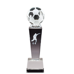 3d laser engraved soccer trophies