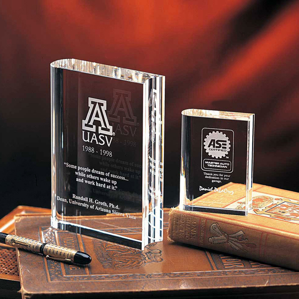 3D Crystal Book Award Laser Engraving, USC School Gifts, 3D Laser Crystal College Gifts