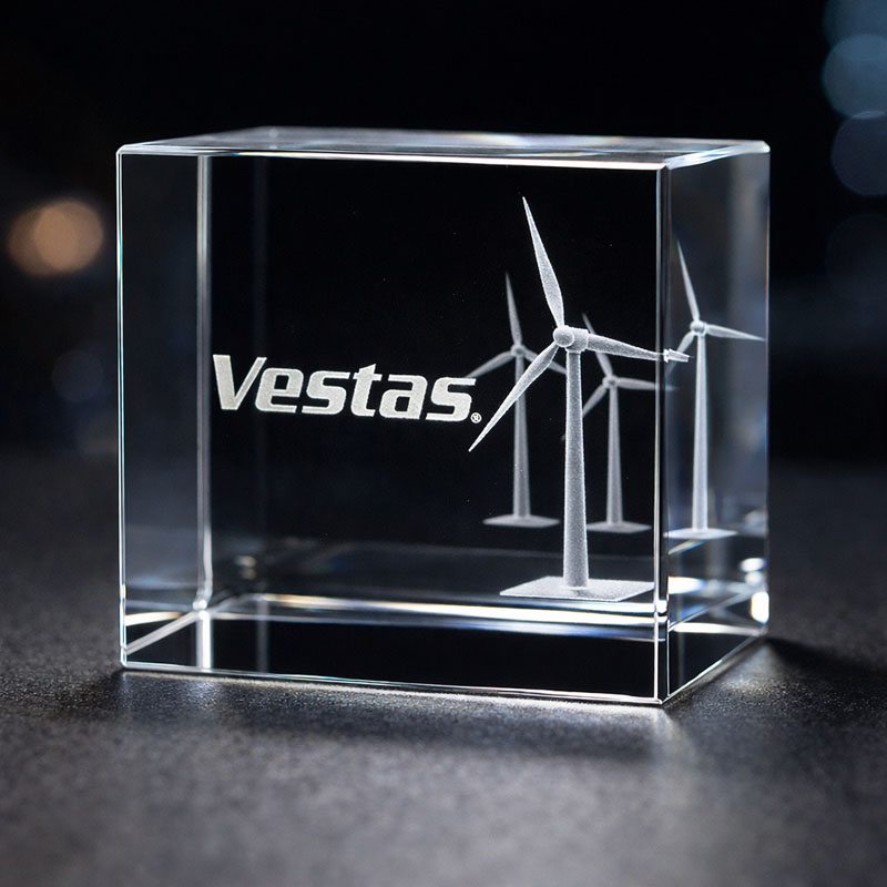 Vestas branded renewable energy recognition award with 3D models